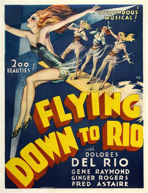 Flying Down to Rio Film Noir Movie Poster, 1933