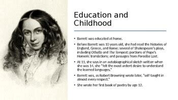 Elizabeth Barrett Browning Biography | Distance by Humanities Workshop