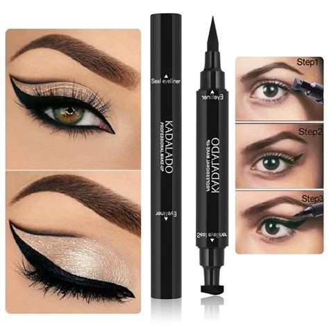 Double head Black Eyeliner Pencil Eye Makeup Cosmeitc Waterproof Double ...