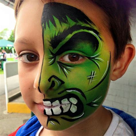 Hulk face paint | Maquillaje de animales, Pintar cara halloween, Maquillaje de fantasia infantil