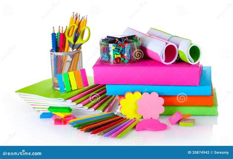 Bright Stationery And Books Stock Photography - Image: 20874942