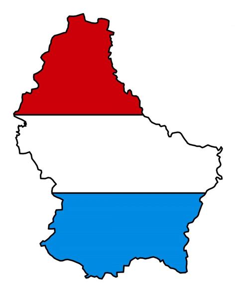 Luxembourg flag map - Map of Luxembourg flag (Western Europe - Europe)