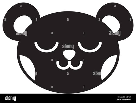 silhouette sleeping bear head cute animal Stock Vector Image & Art - Alamy