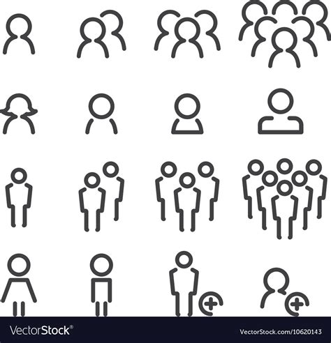 People line icon set Royalty Free Vector Image