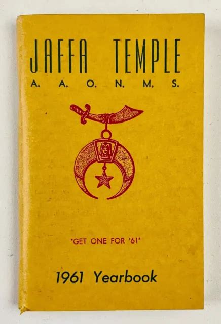 1961 JAFFA TEMPLE AAONMS Freemasons Vintage Mini Yearbook Shrine Pennsylvania $12.50 - PicClick