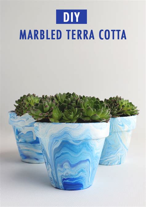 DIY: Marbled Terra Cotta Pots – Alana Jones-Mann