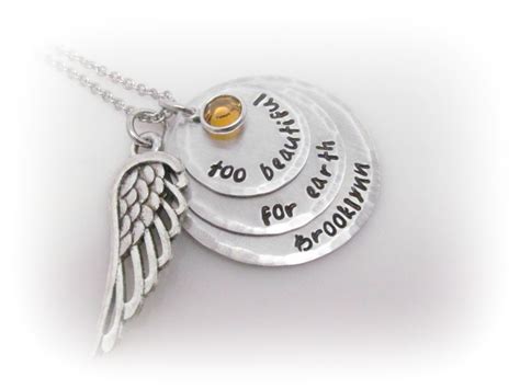 Memorial Necklace Personalized Remembrance Jewelry Too