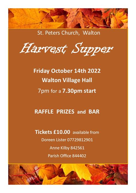 Harvest Supper at Walton Village Hall – Bramham Benefice