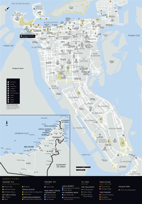 Large detailed road and tourist map of Abu Dhabi city | Abu Dhabi | UAE ...