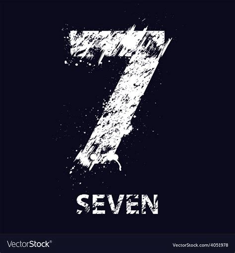 Grunge number seven Royalty Free Vector Image - VectorStock