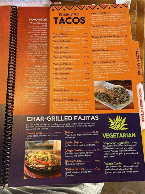 Menu at Las Carretas Mexican Restaurant, Winter Park, N Goldenrod Rd