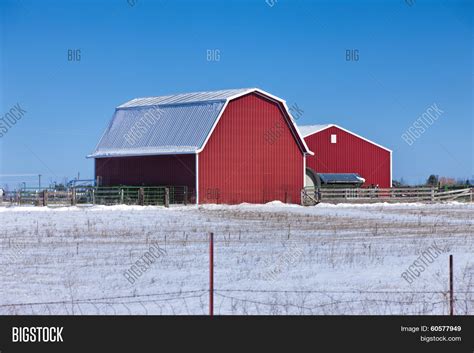 Red Barn On Snowy Image & Photo (Free Trial) | Bigstock