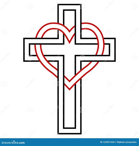 Heart With Christian Cross. Vector Illustration. | CartoonDealer.com ...