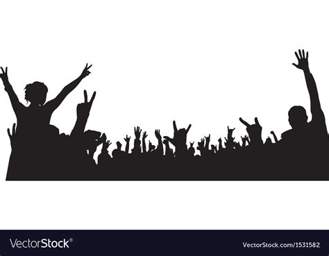 Concert crowd silhouette Royalty Free Vector Image