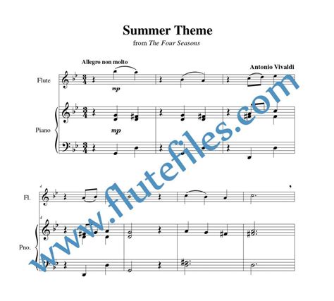 Vivaldi - Summer Theme - Flute Solo - Flute Files Publishing