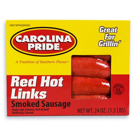 Red Hot Links Smoked Sausage - 3627 - Carolina Pride