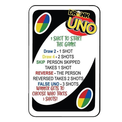 Drunk Uno Rules Printable