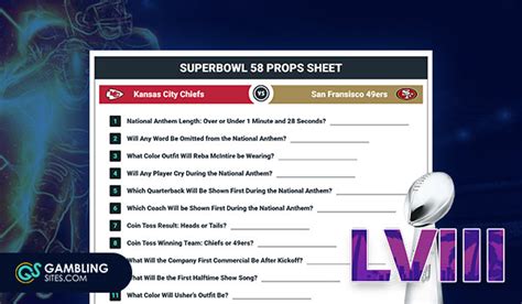 Free Printable Super Bowl Prop Bet Sheets for 2025