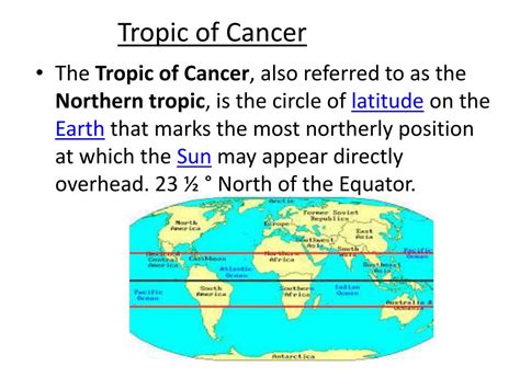 Tropic Of Cancer Map North America