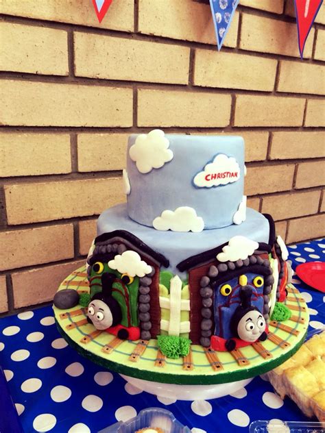 Thomas Birthday party cake with Percy & James | Thomas birthday parties, Thomas birthday ...