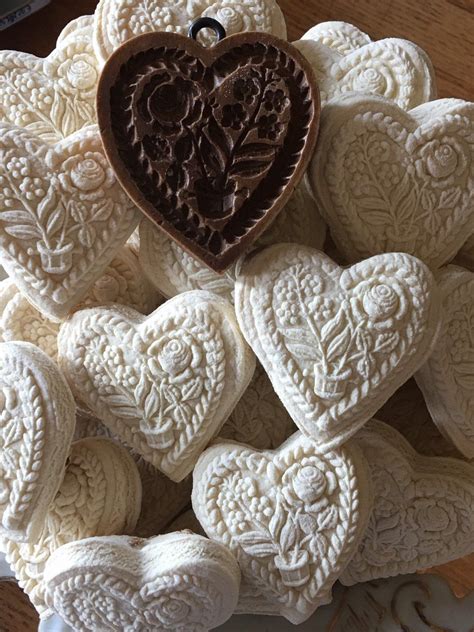 Springerle Heart Cookies (24 Count) Traditional German Specialty Baked Goods Anise / Vanilla ...