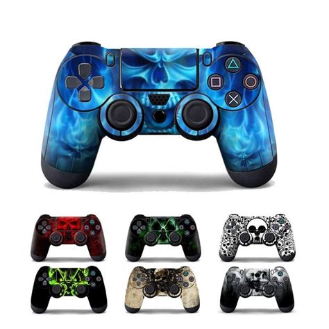 Blue Skull Protective Cover Sticker For PS4 Controller Skin For Playstation 4 Decal Accessories ...