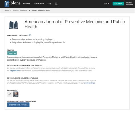 American Journal of Preventive Medicine and Public Health