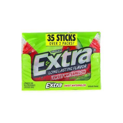 Extra Mega Pack Sweet Watermelon Sugar Free Chewing Gum 6 Count - 35 Pieces - The Club Price