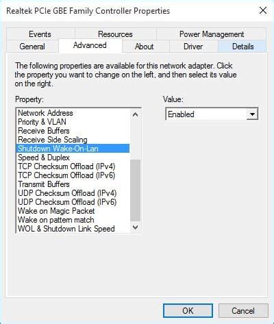 WOL realtek pcie gbe family controller - Windows 10 Forums