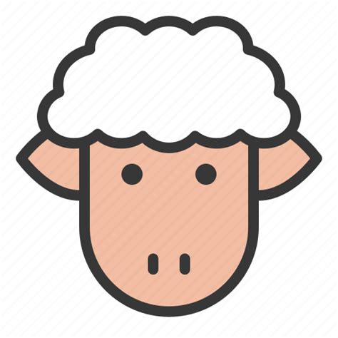 Animal, cute, face, farm, head, lamb, sheep icon