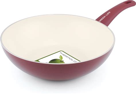 GreenLife 11 Inch Ceramic Non-Stick Wok with Soft Grip, Red by The Cookware Company: Amazon.co ...