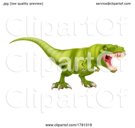 Tyrannosaurus T Rex Dinosaur Cartoon Roaring by AtStockIllustration #1791319