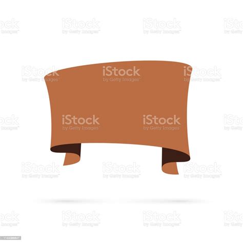 Brown Banner Design Element On White Background Stock Illustration - Download Image Now - Banner ...