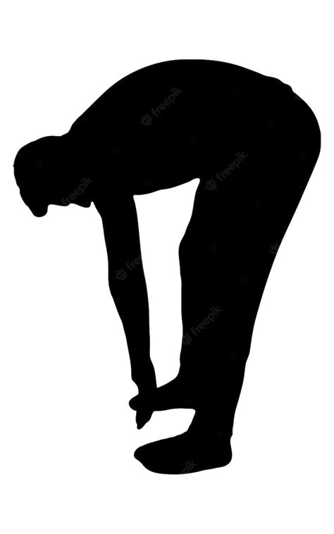 Premium Vector | Man leaning and stretching vector silhouette isolated ...