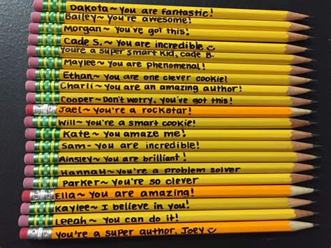 Motivational Messages on Pencils for Students