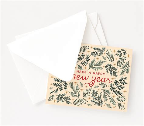 Happy New Year Cards Winter New Year Holiday Card Set of 8 - Etsy