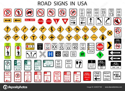 Road Signs American Style Road Trip Vector Illustration Stock Image Stock Vector by ...