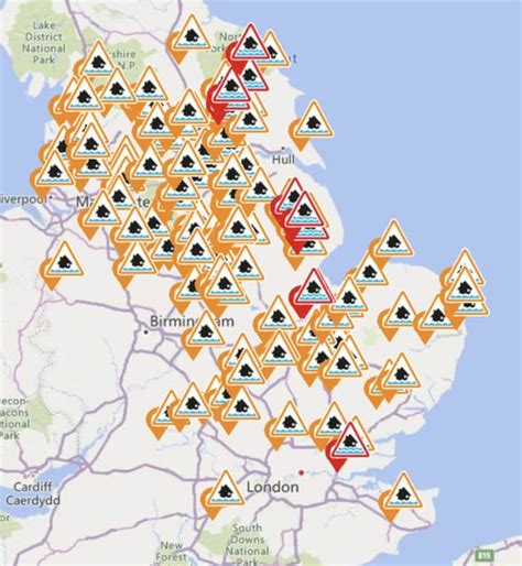 Flood warnings mapped: UK on alert as six inches of rainfall forecast ...