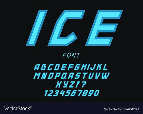 Ice font modern typography Royalty Free Vector Image