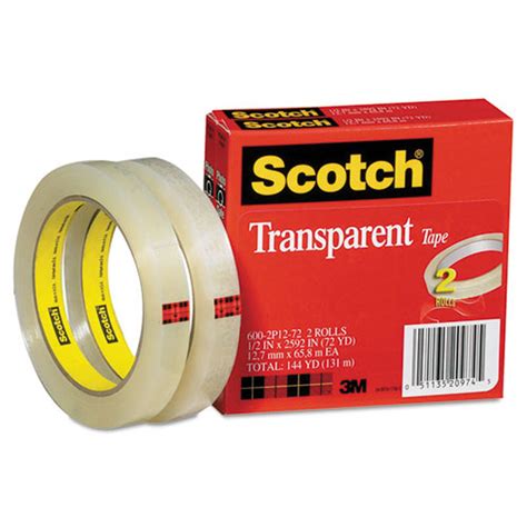 Scotch Transparent Tape, 3" Core, 216' Rolls, Clear | Ultimate Office