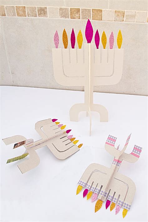 Hanukkah Menorah Craft Printable Templates To Make Three | Etsy