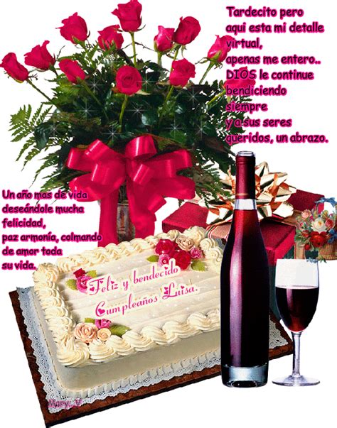 Cumpleaños. | Happy birthday wine, Happy birthday greetings, Happy birthday wishes cake