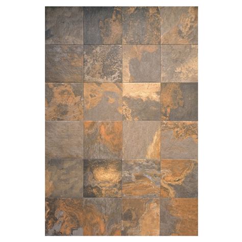 Interceramic 16-in x 16-in Multicolor Slate Ceramic Floor Tile at Lowes.com