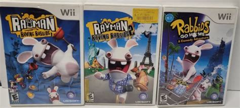 RAYMAN RAVING RABBIDS, Rayman Raving Rabbids 2 & Rabbids Go Home Nintendo Wii £20.94 - PicClick UK