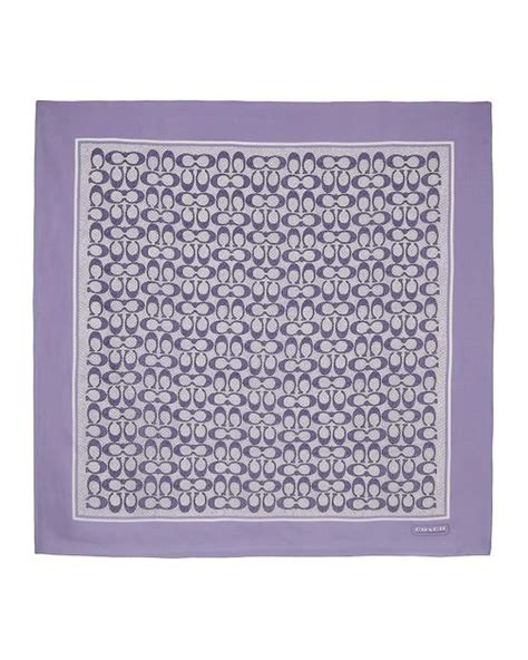 COACH Logo-print Silk Scarf in Purple | Lyst UK