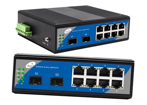 Managed L2 Fiber POE Switch with 8 POE Ethernet and 2 SFP Ports , Din Rail Mounted POE Switch