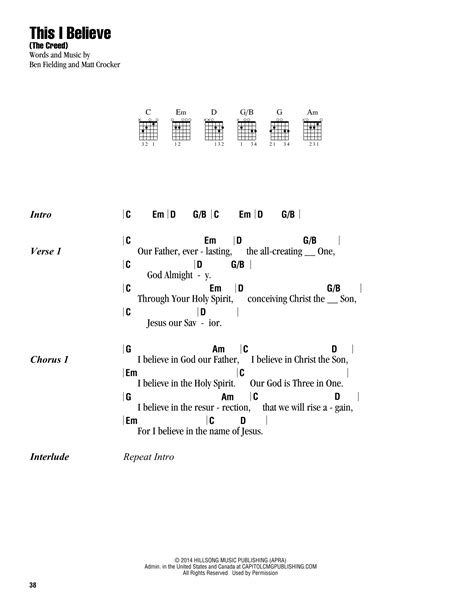 This I Believe (The Creed) sheet music by Hillsong Worship (Lyrics & Chords – 163653)