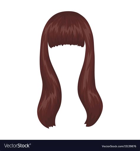 Dark longback hairstyle single icon in cartoon Vector Image