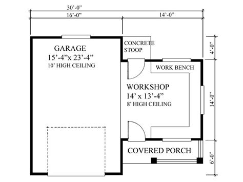 Garage Workshop Plans | One-Car Garage Workshop Plan # 010G-0005 at ...