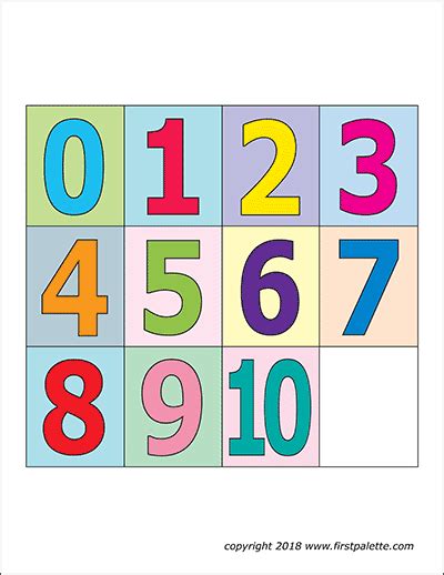 Numbers | Free Printable Templates & Coloring Pages | FirstPalette.com ...